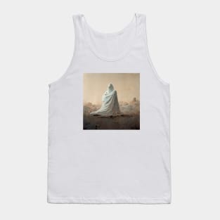 3d art sculpting paint ghost coverage white cloth Tank Top